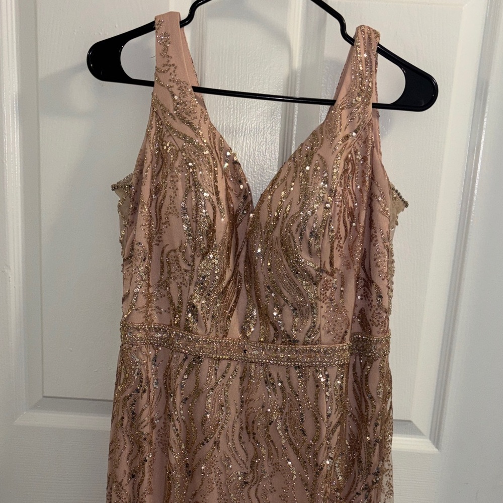 Elegant Sequin Embellished Pink Dress